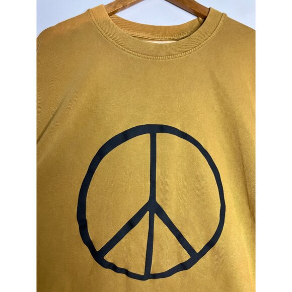 Southern Bliss Co. Mustard T-Shirt With Peace Sign & Kindness Quote Short Sleeve - Picture 2 of 7